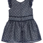 Majesty Blue Flutter Sleeve Organza & Sparkling Knit Dress