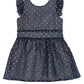 Majesty Blue Flutter Sleeve Organza & Sparkling Knit Dress