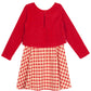 Red Plaid Attached Sweater Chenille Dress
