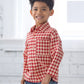The Brothers Woven Red Plaid Long Sleeve Top
