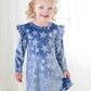 Star Bella Blue Empire Waist Velvet Dress