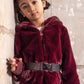 Burgundy Faux Fur Coat