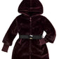 Burgundy Faux Fur Coat