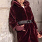 Burgundy Faux Fur Coat