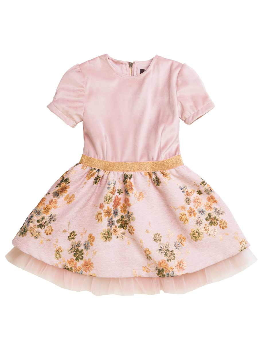 Velvet Jacquard Pleated Dress  Potpouri