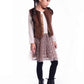 Metallic Knit Pleated Mesh Chiffon Dress