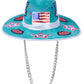 Blue Cowboy Hat with Sequin Patches for Girls