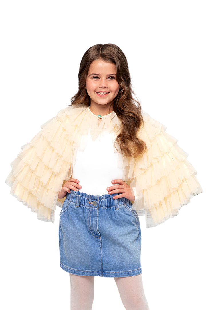 Gold Ruffle Cape for Girls