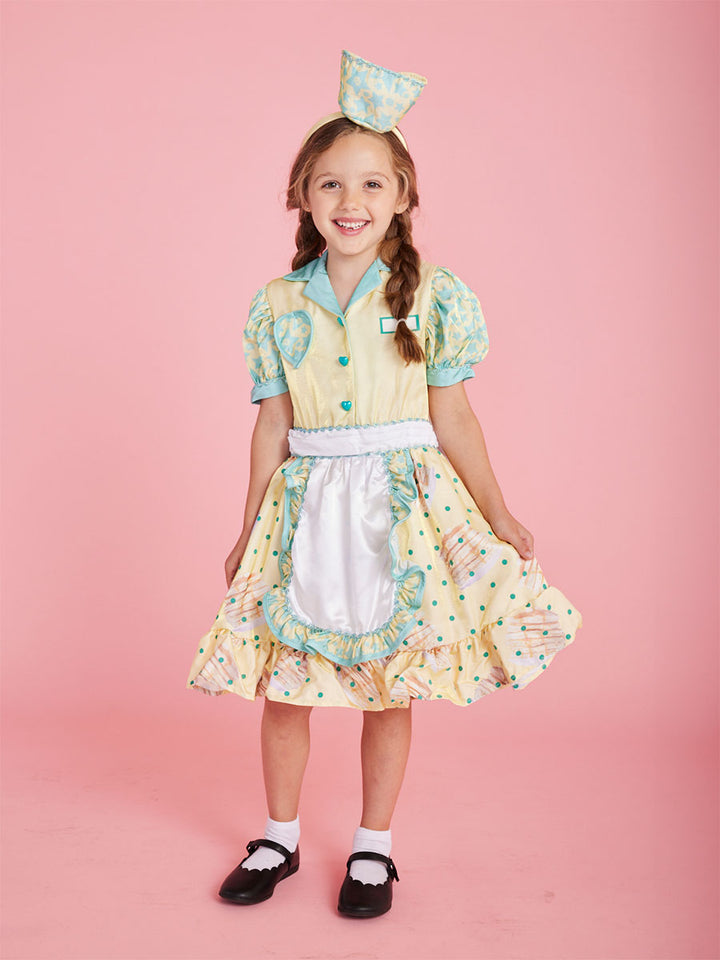 Pancake Diner Waitress Costume for Girls