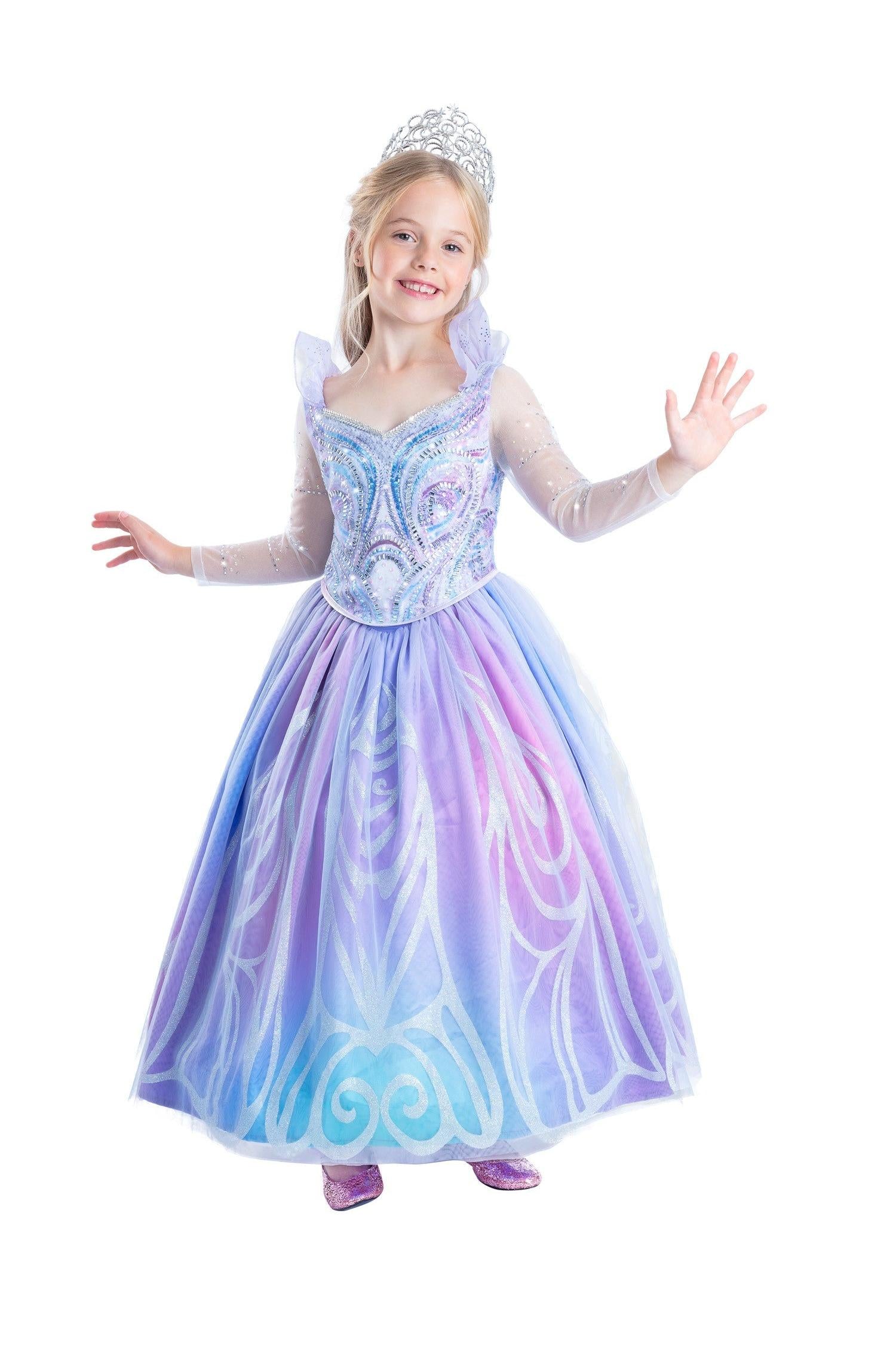 Wicked Deluxe Blue Glinda Dress for Girls - Kids Costume M Wicked Deluxe Blue Glinda Dress for Girls - Kids Costume M
