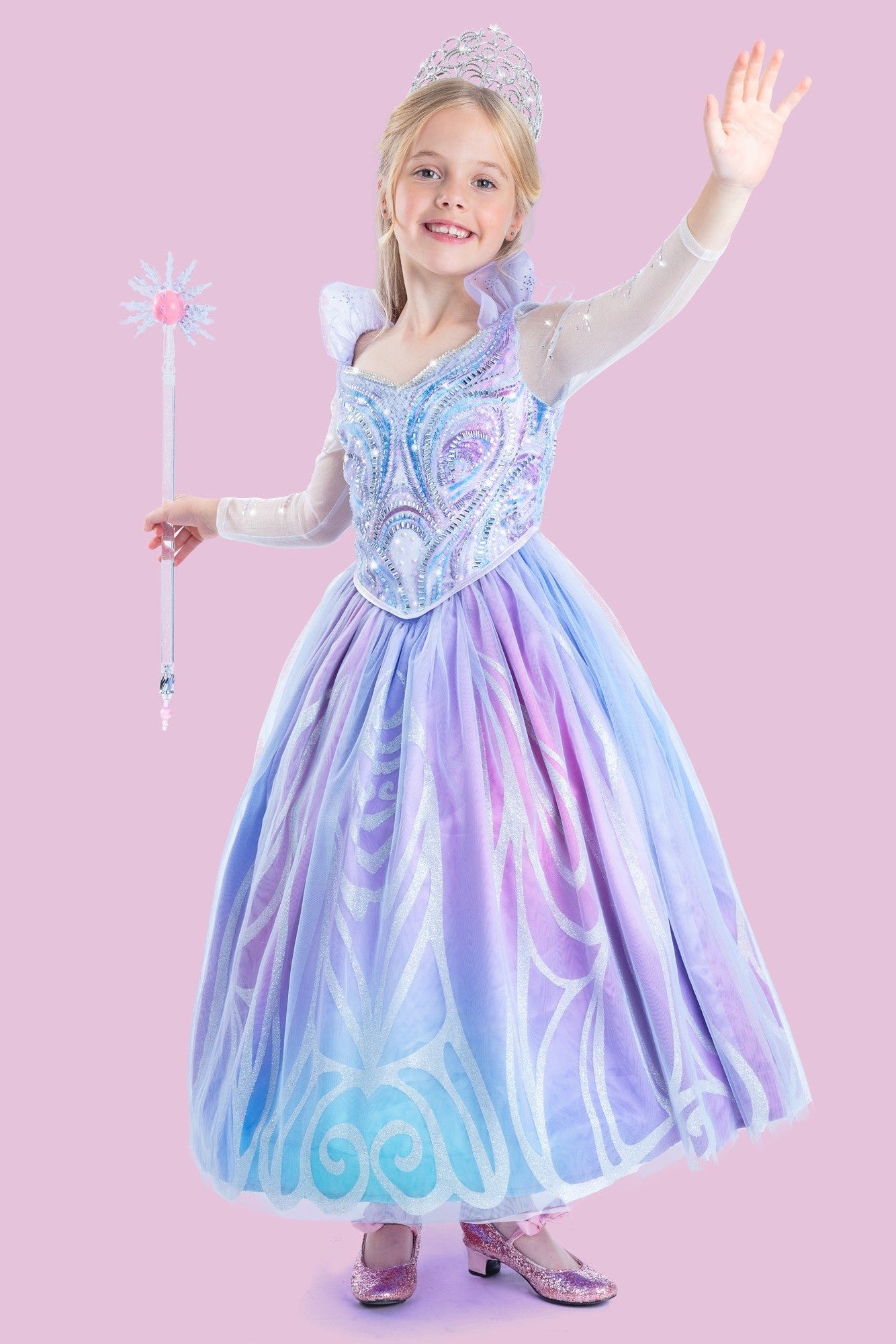 Wicked Deluxe Blue Glinda Dress for Girls Wicked Deluxe Blue Glinda Dress for Girls