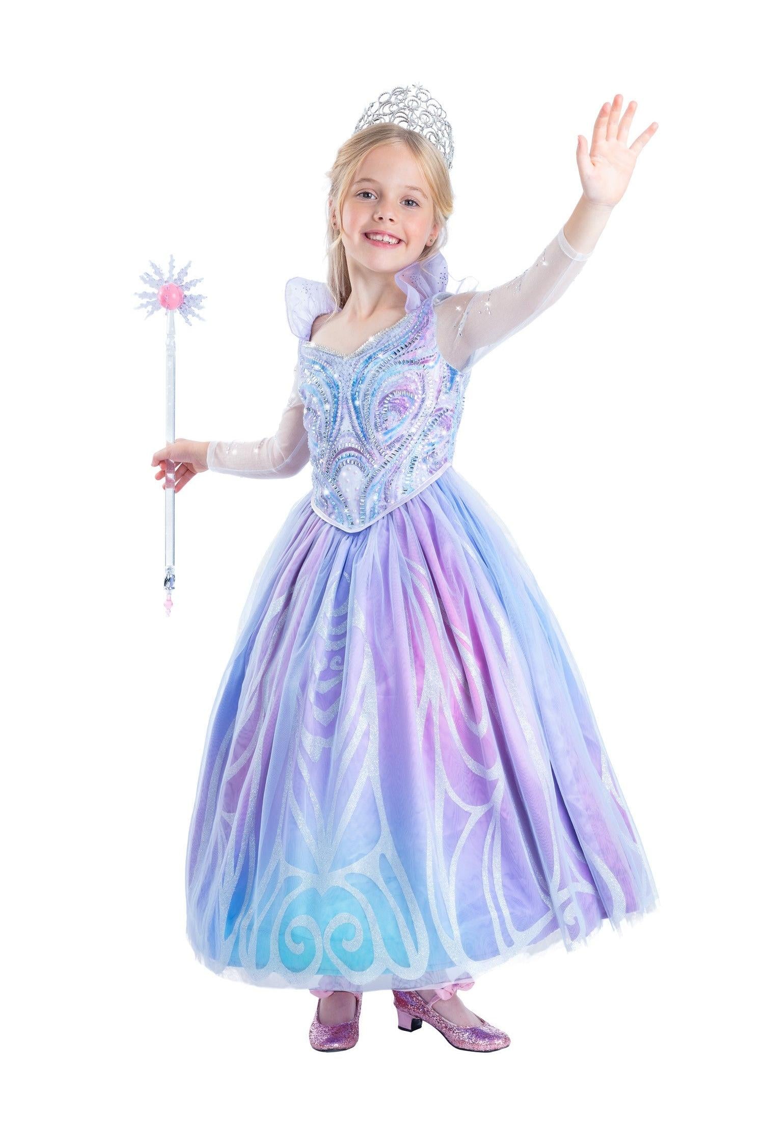 glinda blue dress wicked Wicked Deluxe Blue Glinda Dress for Girls