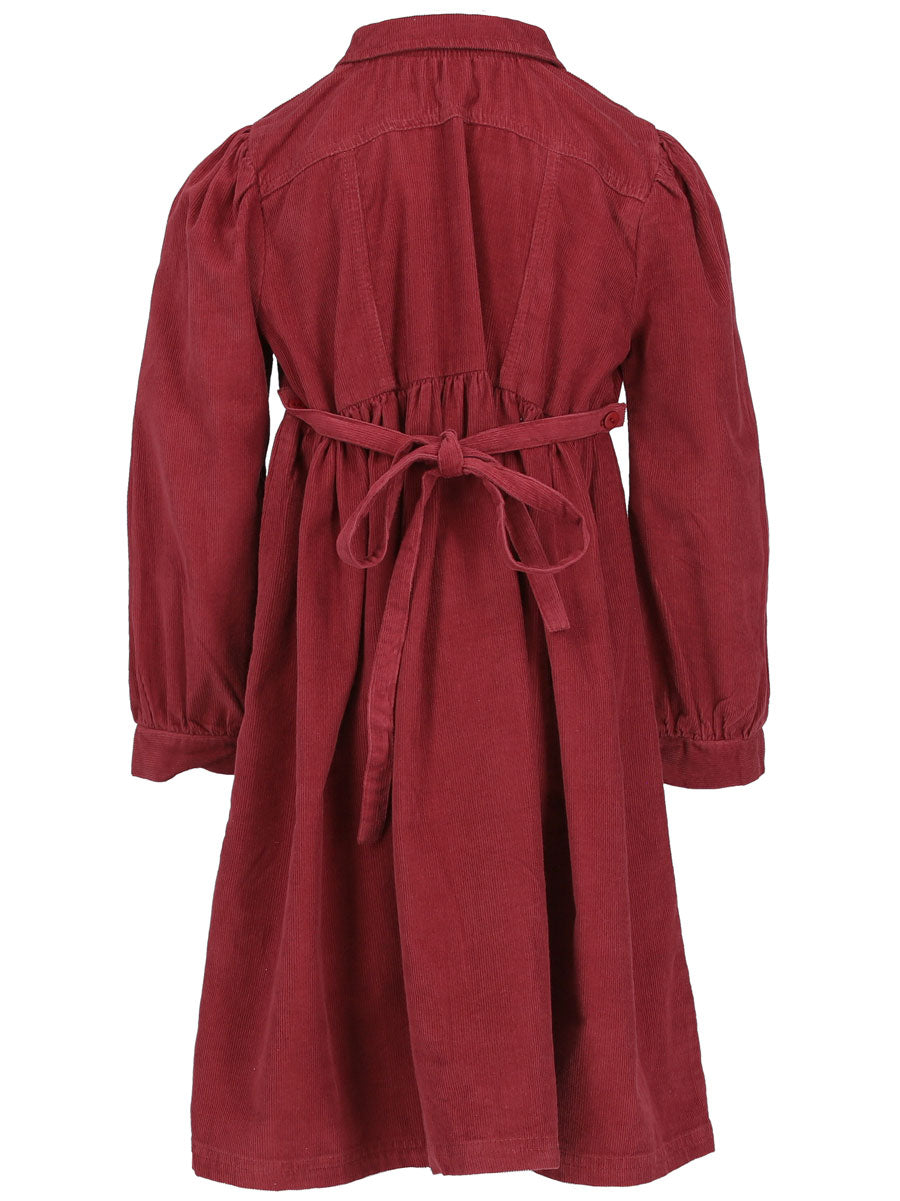 Holly Red Corduroy Dress for Girls