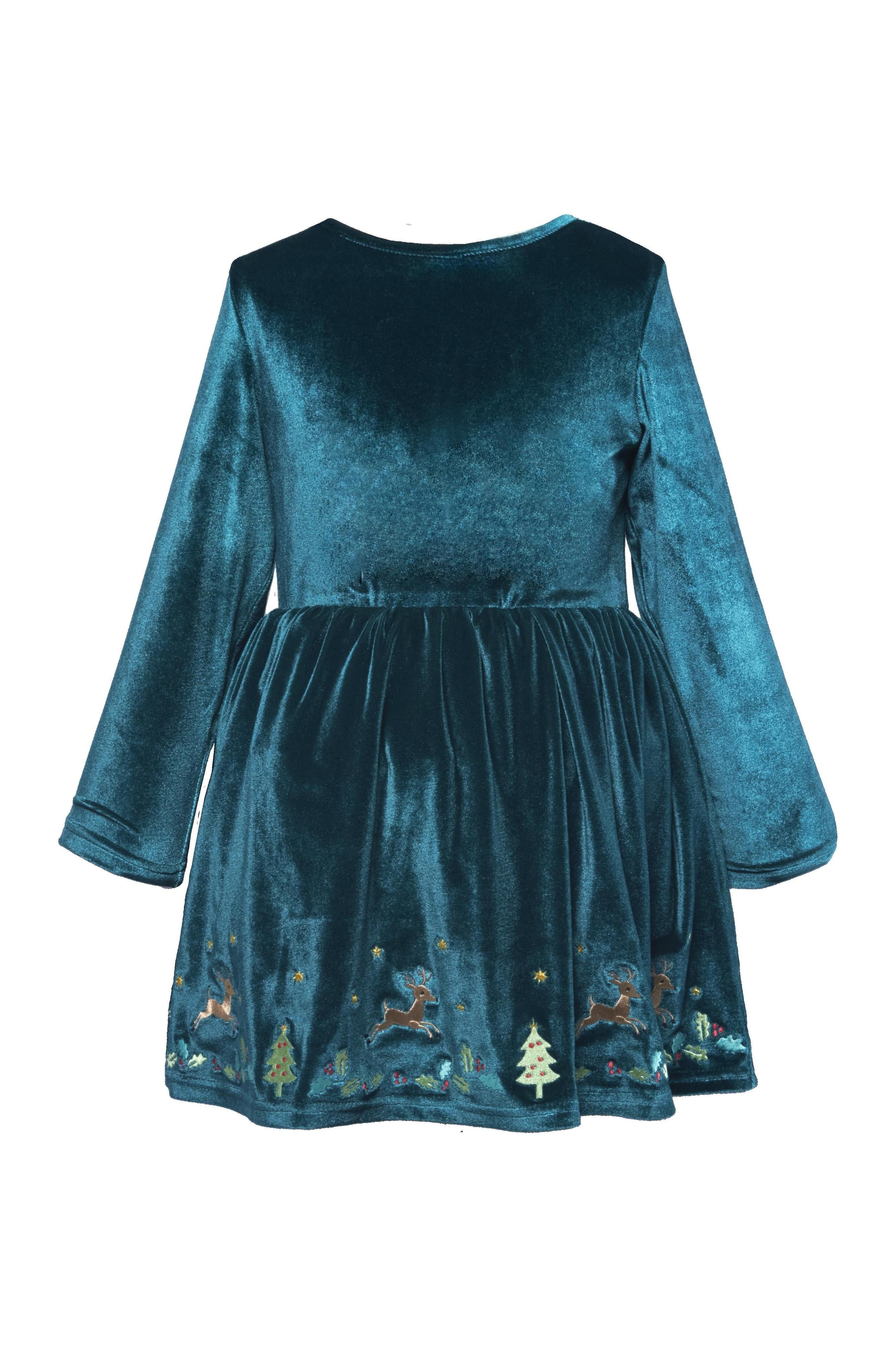 Green Holiday Dress for Girls 5-6 years Green Holiday Dress for Girls 5-6 years