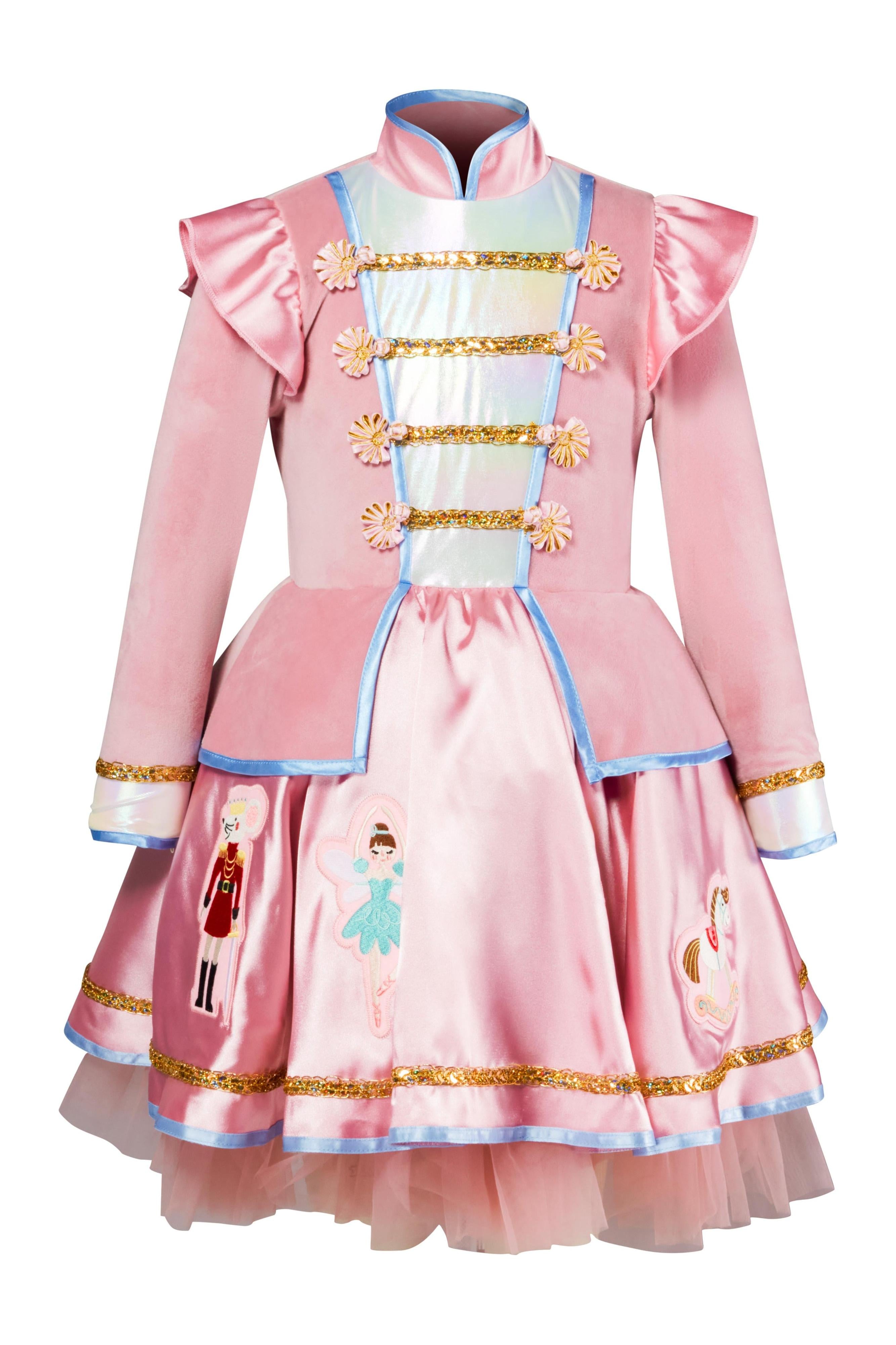 Pink Nutcracker Holiday Dress & Headband for Girls