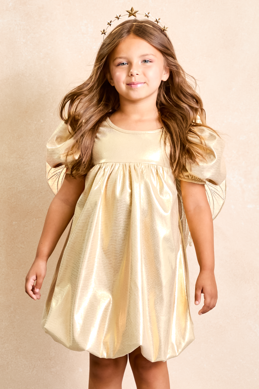 Gold Holiday Dress for Girls 3-4 Years