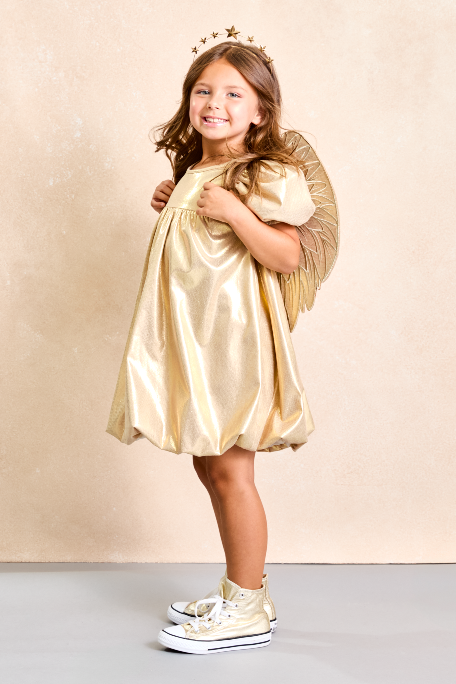 Baby Girl Little Angel Dresses Gold Holiday Vintage Angel Dress And Wings Set For Girls Baby Girl Little Angel Dresses Gold Holiday Vintage Angel Dress And Wings Set For Girls