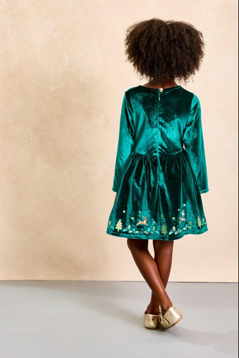 Green Holiday Dress for Girls 5-6 years Green Holiday Dress for Girls 5-6 years