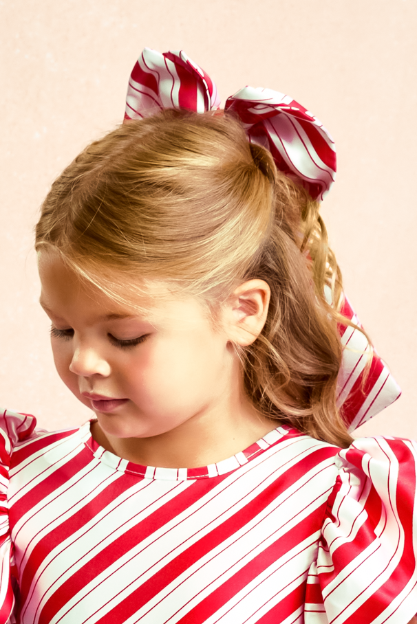Holiday Candy Cane Hairbow for Girls