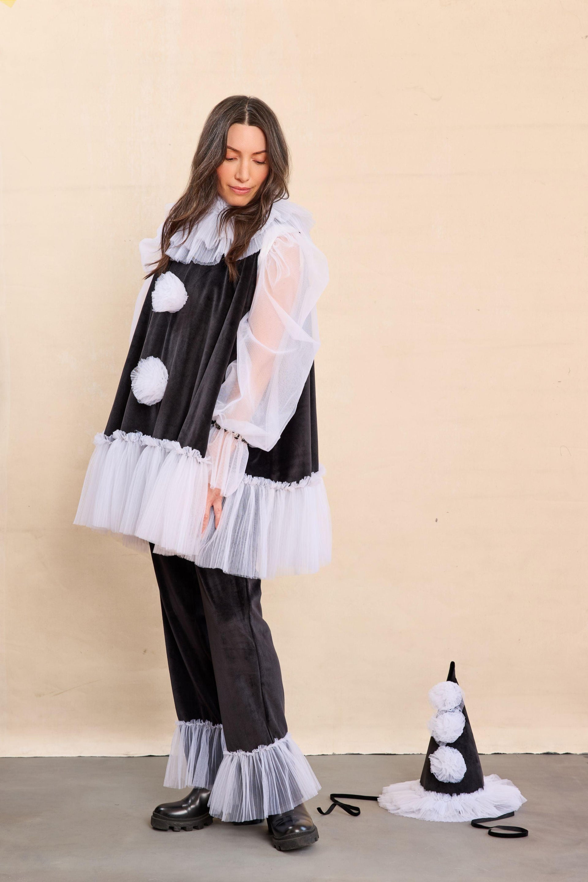 Pierrot Clown Costume Set for Adults