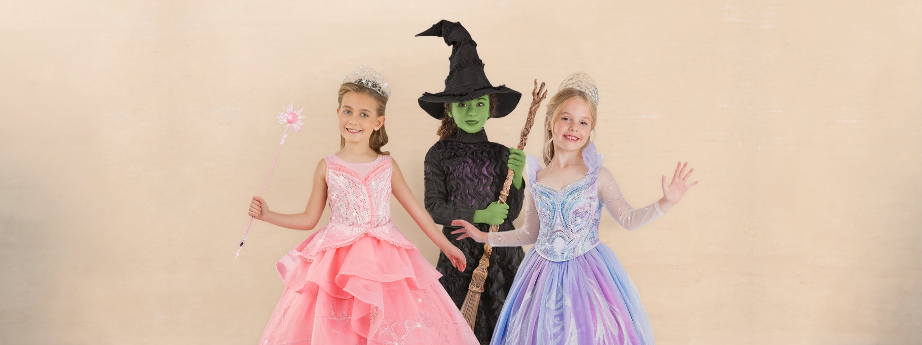 Wicked Costumes for Girls - Pink Glinda Dress, Elphaba, Blue Glinda Dress - Chasing Fireflies