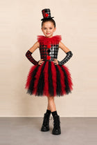 Harlequin Clown Costume Dress Set for Girls