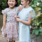 Susie Metallic Floral Pink Dress