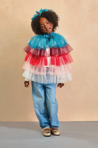 Girls Holiday Holly Cape and Headband Set for Kids - Chasing Fireflies - Chasing-Fireflies.com