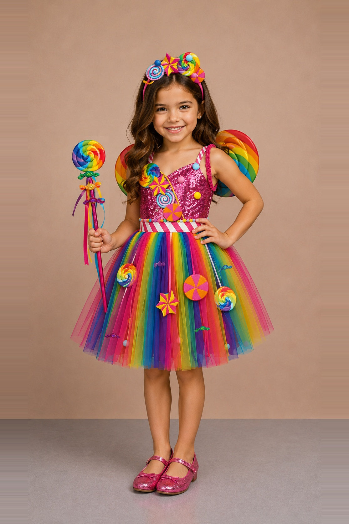 Rainbow Candy Fairy Costume Set for Girls