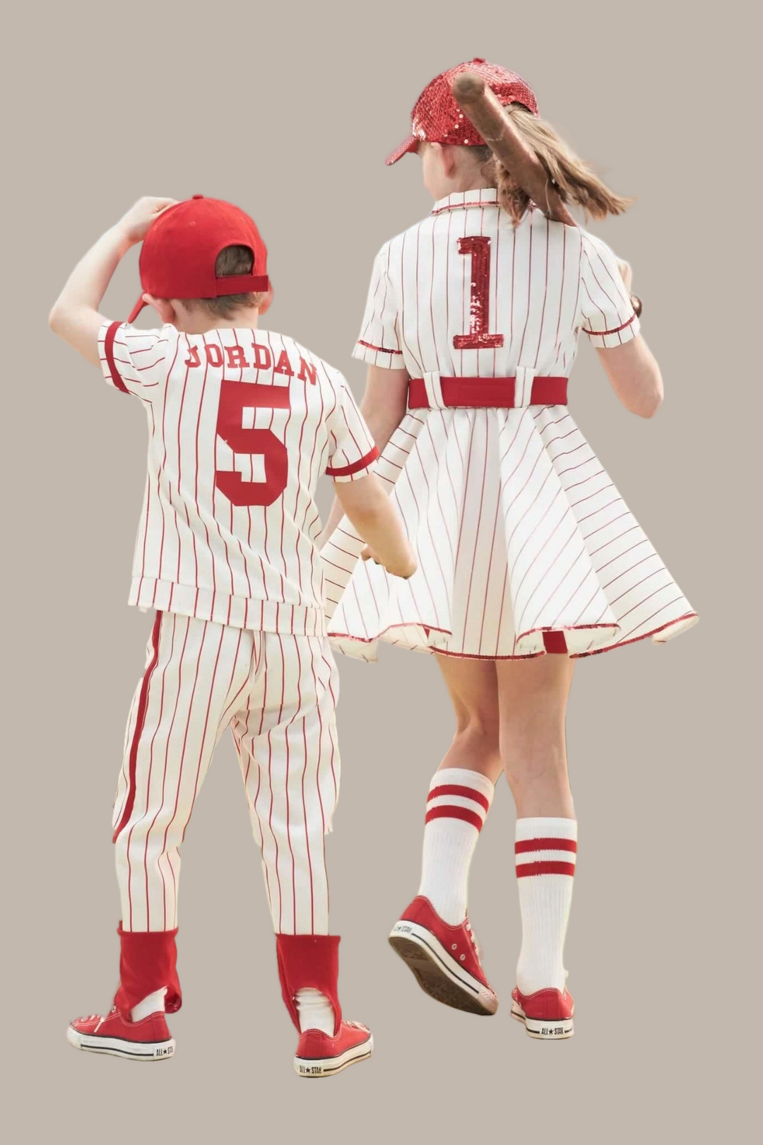 Retro Baseball Player Costume For Girls