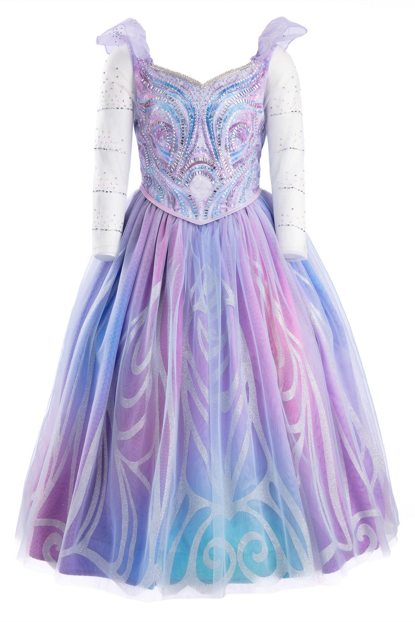 Wicked Deluxe Blue Glinda Dress for Girls - Kids Costume M