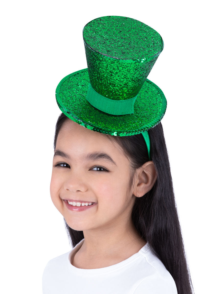 Fever Mini Top Hat on Headband, Green