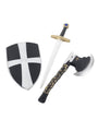 Knight Crusader Sword, Axe and Shield 3 Piece Set