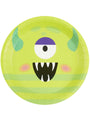 Mini Monster Paper Plates, Green x8