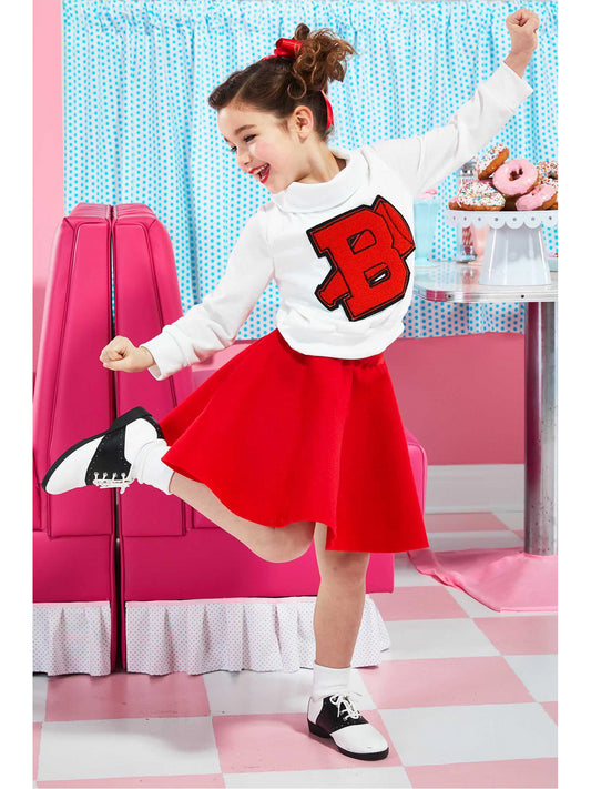 ‘50s Cheerleader Costume for Girls  red alt1