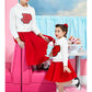 ‘50s Cheerleader Costume for Girls  red alt2