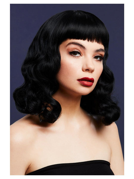 Fever Bettie Wig with Short Fringe, Black