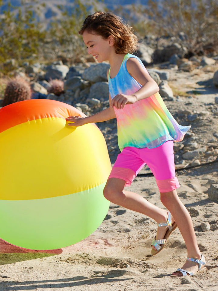 Neon Tie-Dye Tank Top for Girls