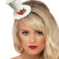 Mini White Christmas Top Hat on Headband
