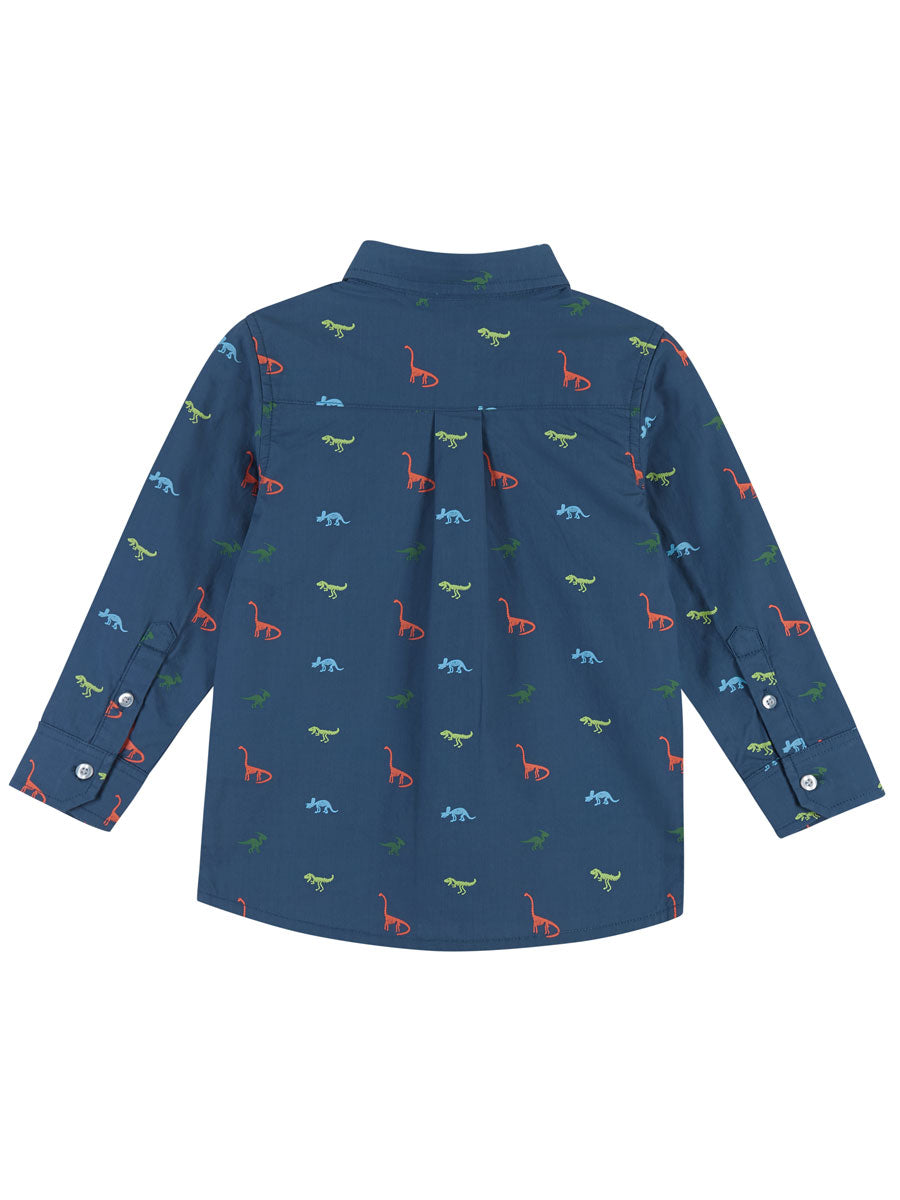 Boys Dino Print Buttondown Shirt