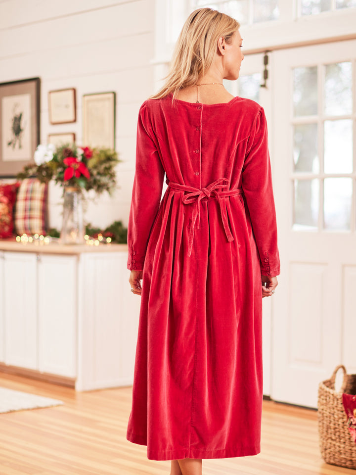 Velvet Red Holiday Dress for Women