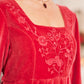 Victorian Velvet Red Dress for Women
