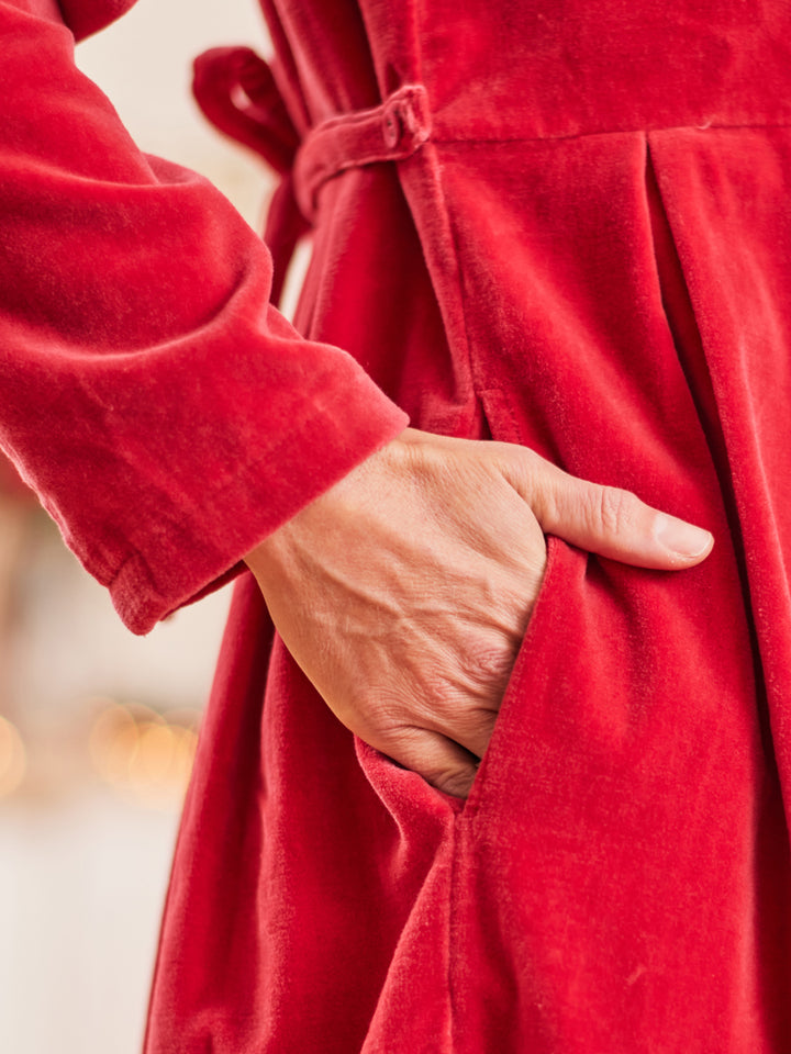 Velvet Red Holiday Dress for Women
