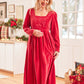Victorian Velvet Red Dress for Women