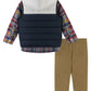 Boys 3 Piece Hooded Puffer Vest Set