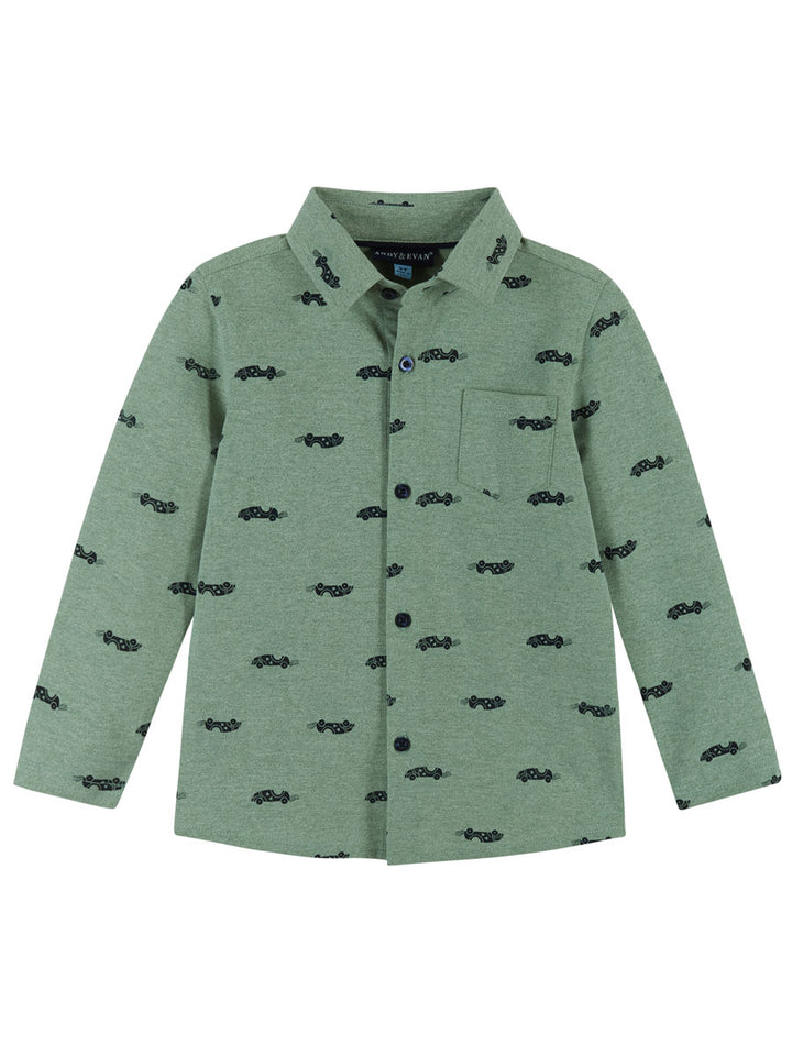 Boys Pique Knit Racecar Shirt