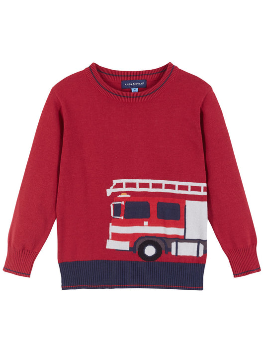 Boys Fire Engine Sweater