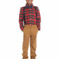 Boys Plaid Flannel Shirt, Twill Pants, Suspenders & Bow Tie 4pc Set