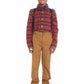 Boys Plaid Flannel Shirt, Twill Pants, Suspenders & Bow Tie 4pc Set