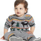 Boys Grey Moose Jacquard Sweater & Pants Set